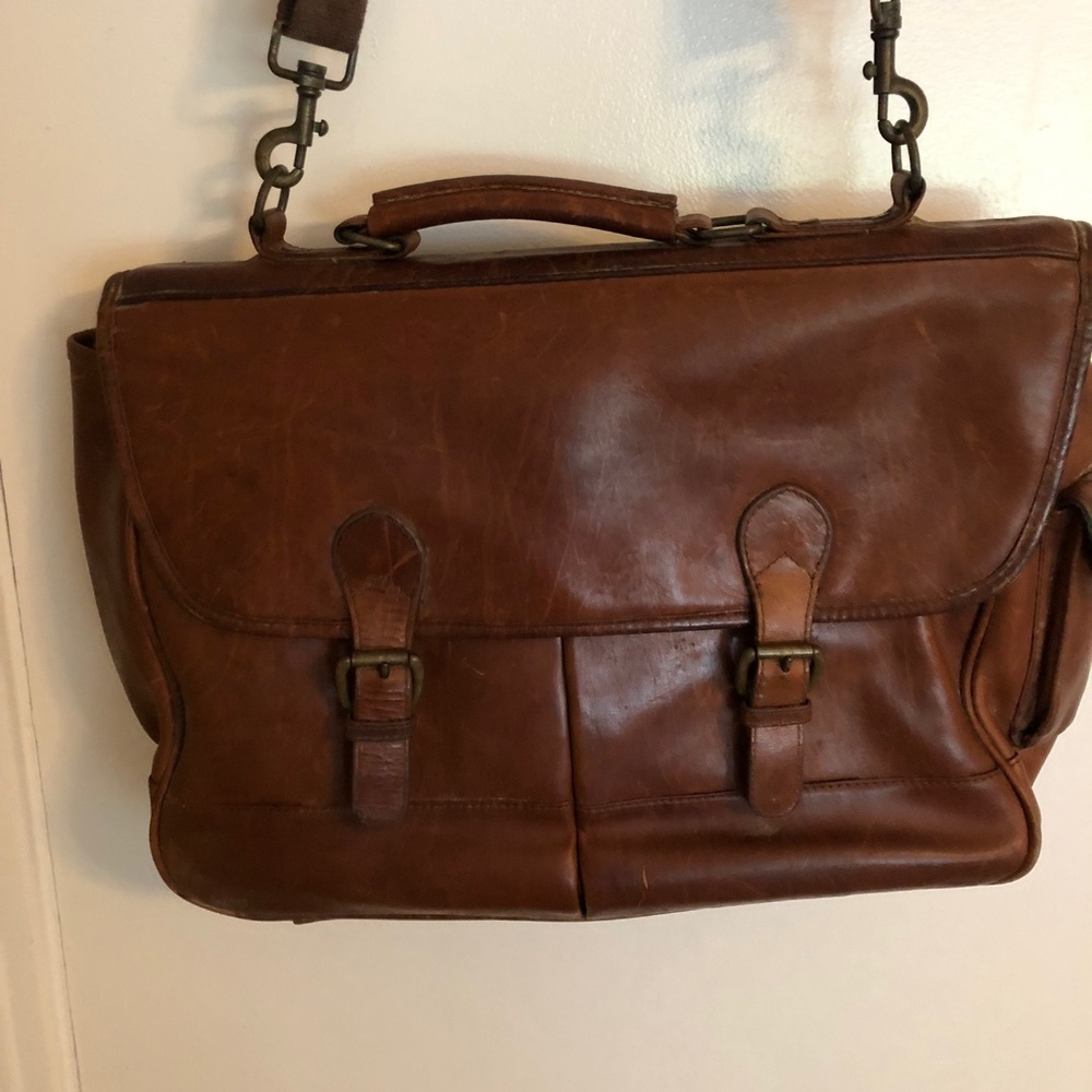 All leather computer case